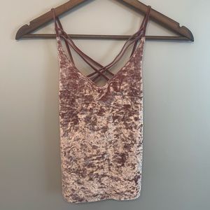 Velour pink tank top